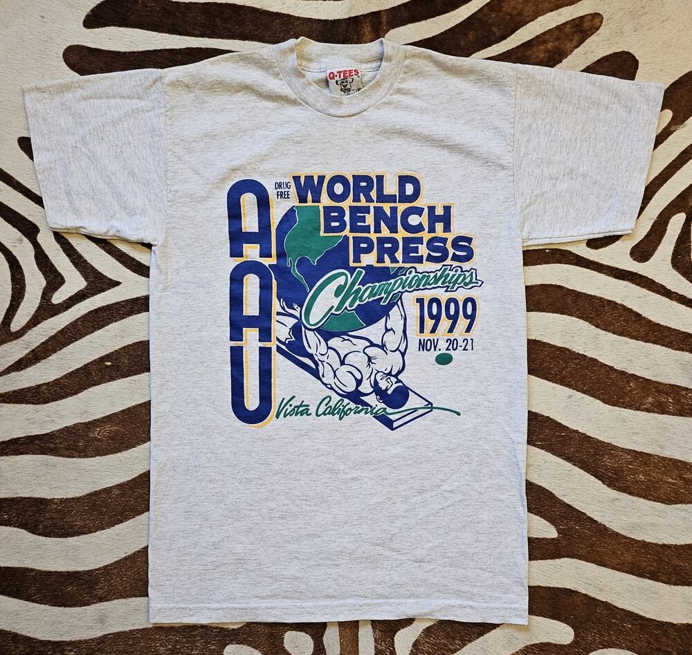 Vintage 1999 AAU World Bench Press Championships California T Shirt Sz S